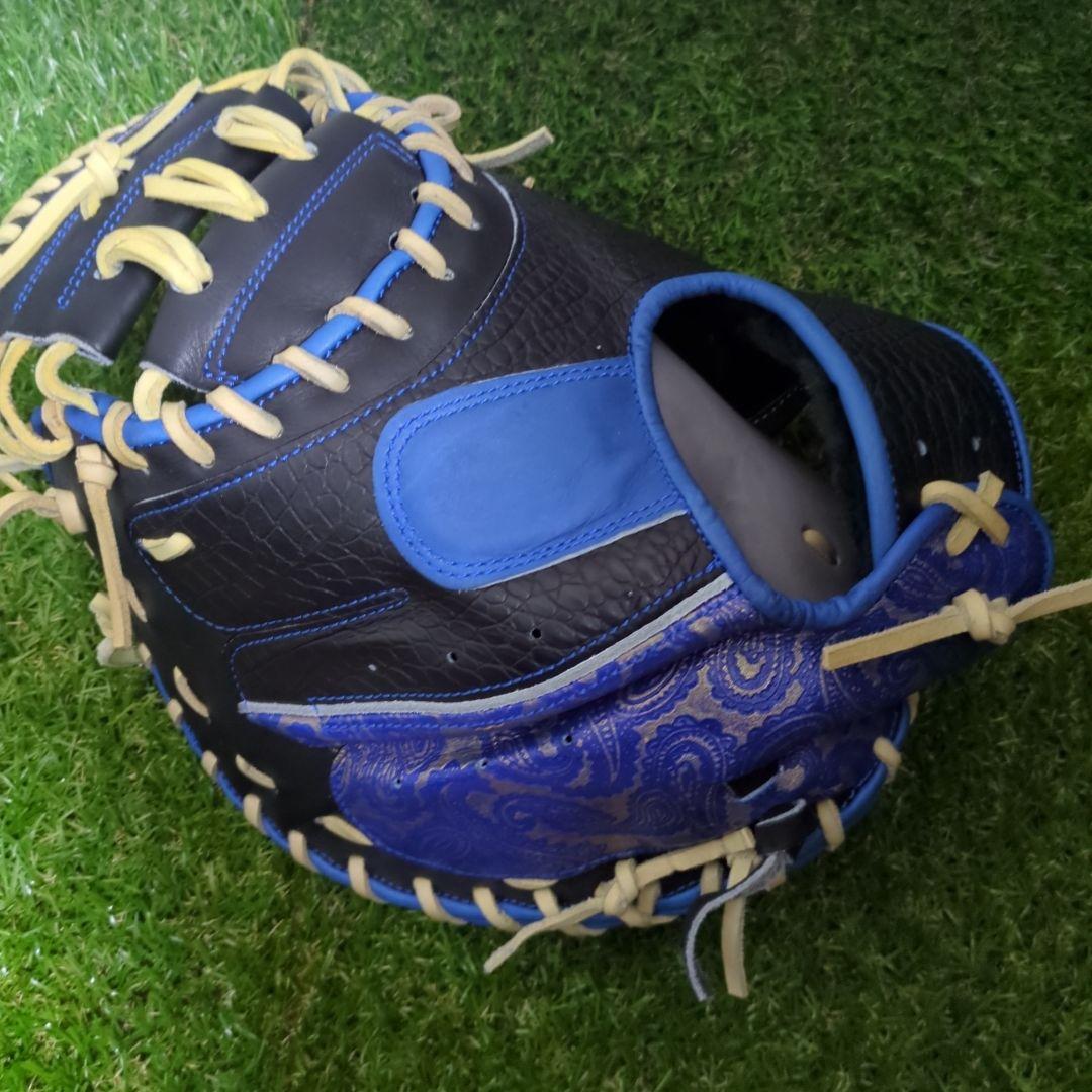 バンダイスポーツ mujiグローブ 硬式用キャッチャーミット ブラック×ブルー