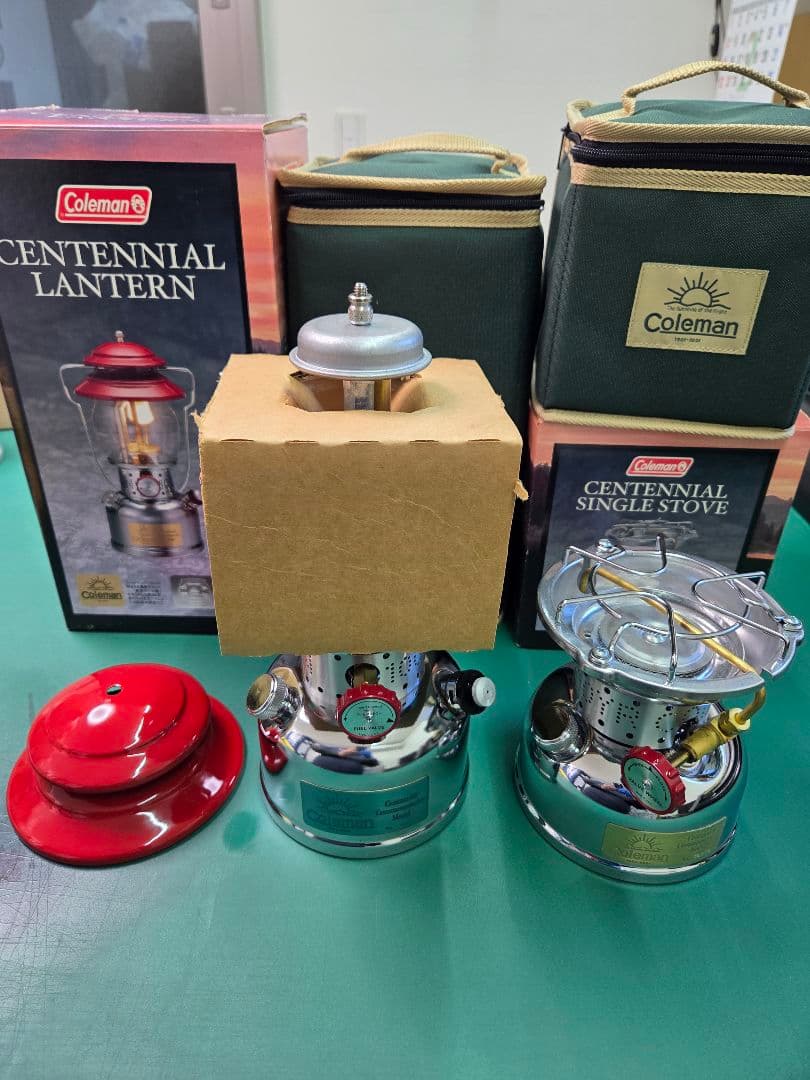 未使用　コールマン:センテニアルランタン&センテニアルシングルストーブのセット