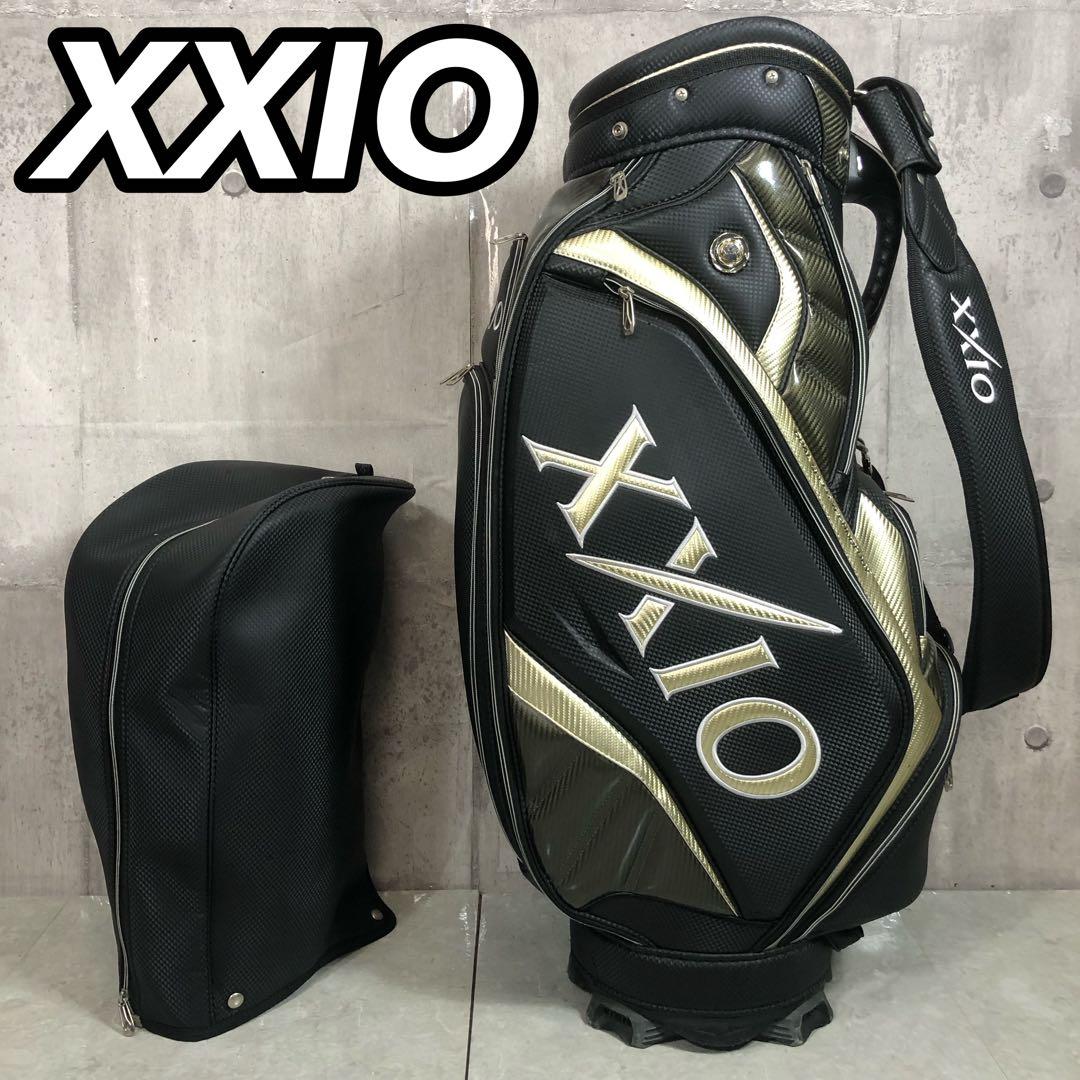 XXIO　キャディバッグ　カート式　ゴルフ　ブラック　5分割　PUレザー