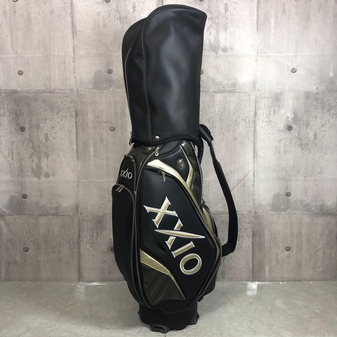 XXIO　キャディバッグ　カート式　ゴルフ　ブラック　5分割　PUレザー