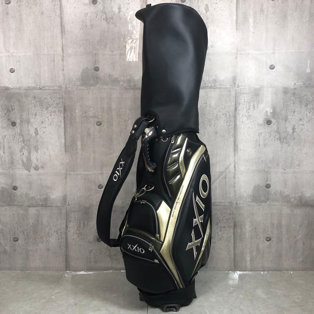 XXIO　キャディバッグ　カート式　ゴルフ　ブラック　5分割　PUレザー