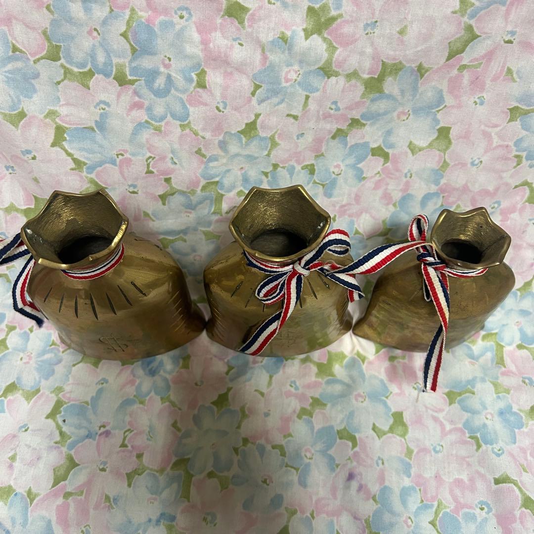 マネーバッグ　置物　アンティーク品　ヴィンテージ品　縁起物　3つ　古美術