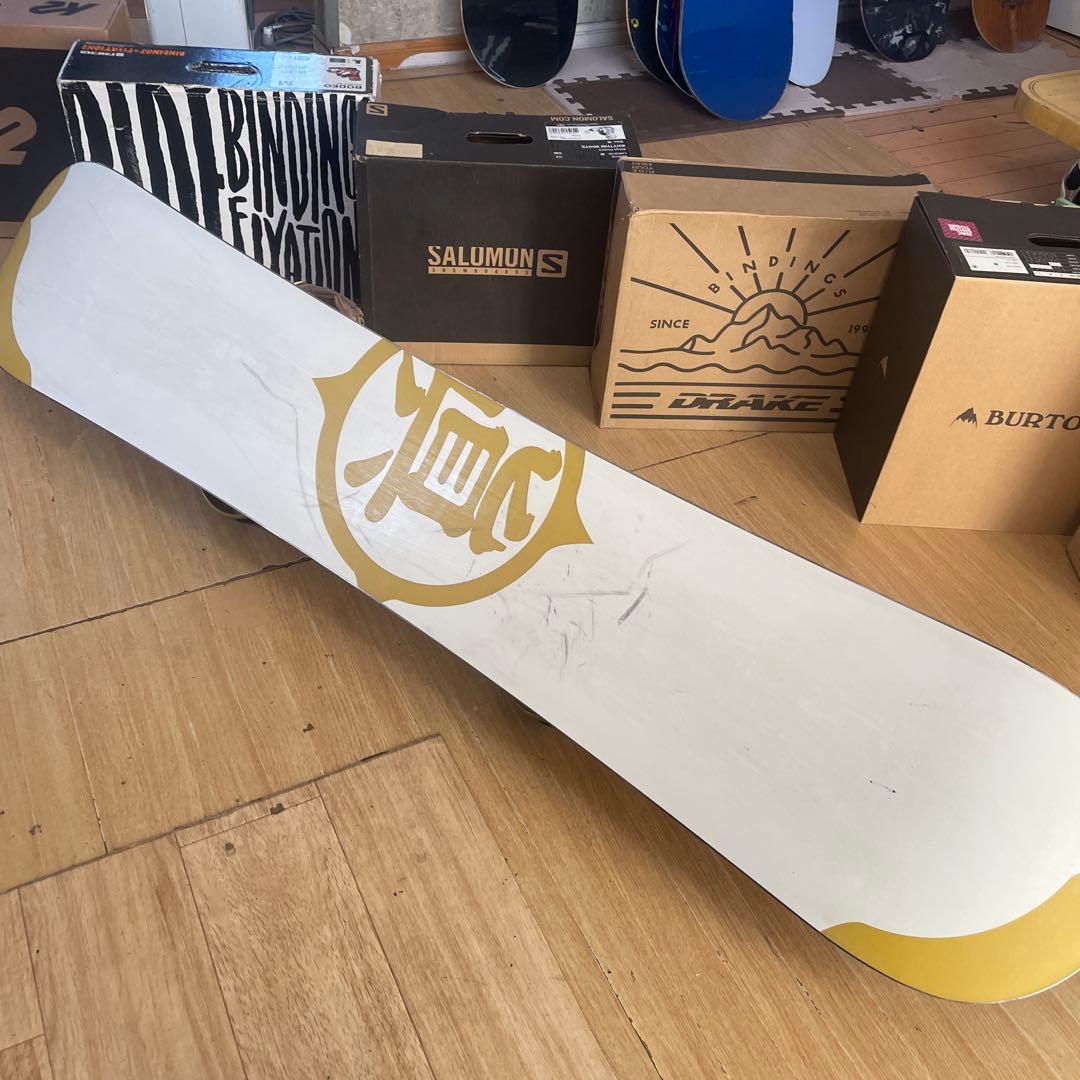 眞空雪板等×FLUX　国産名機　バイン付スノーボードセット　OGASAKA製造