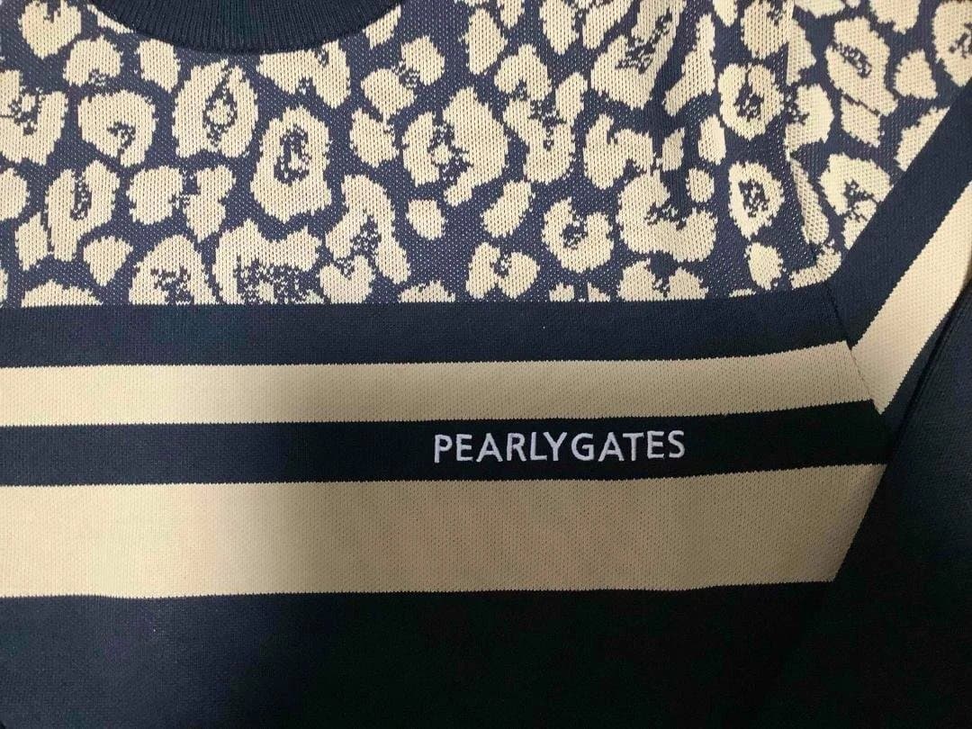 PEARLY GATES 光栓34レオパード柄セーター6/XL 黒 新品タグ付き