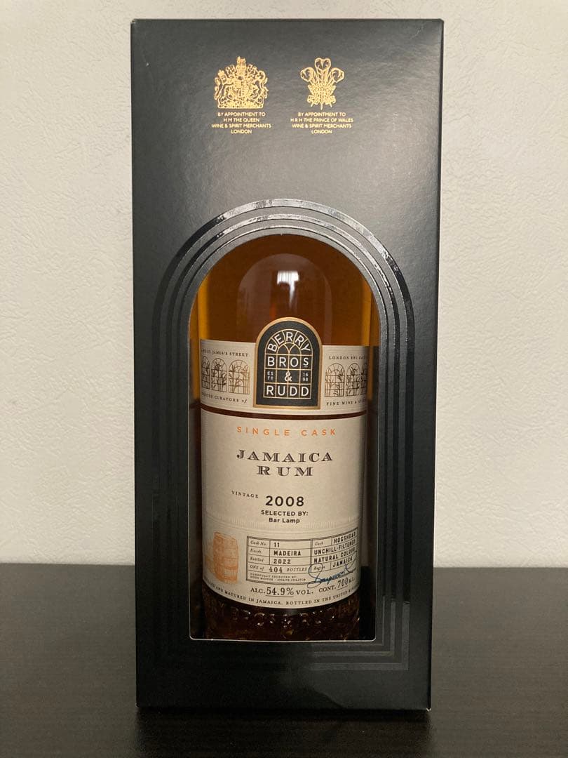 BB&R ジャマイカラム2008　マデイラカスクフィニッシュ Bar Lamp