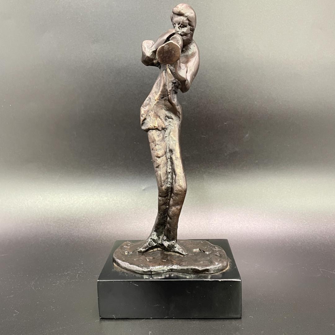 ブロンズ像 フルートを持つ人物像 ミッドセンチュリーモダン 抽象彫刻 SB17