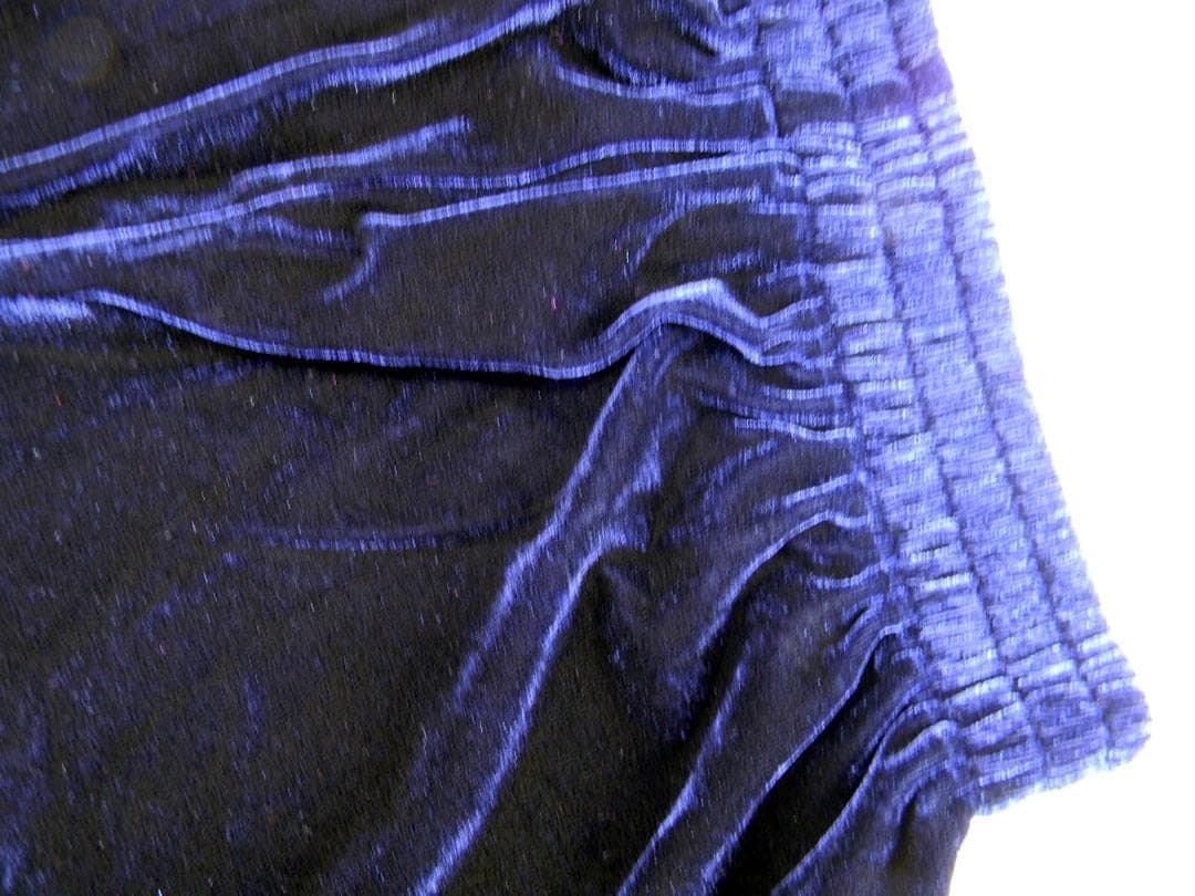 太極拳 ベロア調 太極服 上下 L サイズ 男女両用 藏青色【新品】