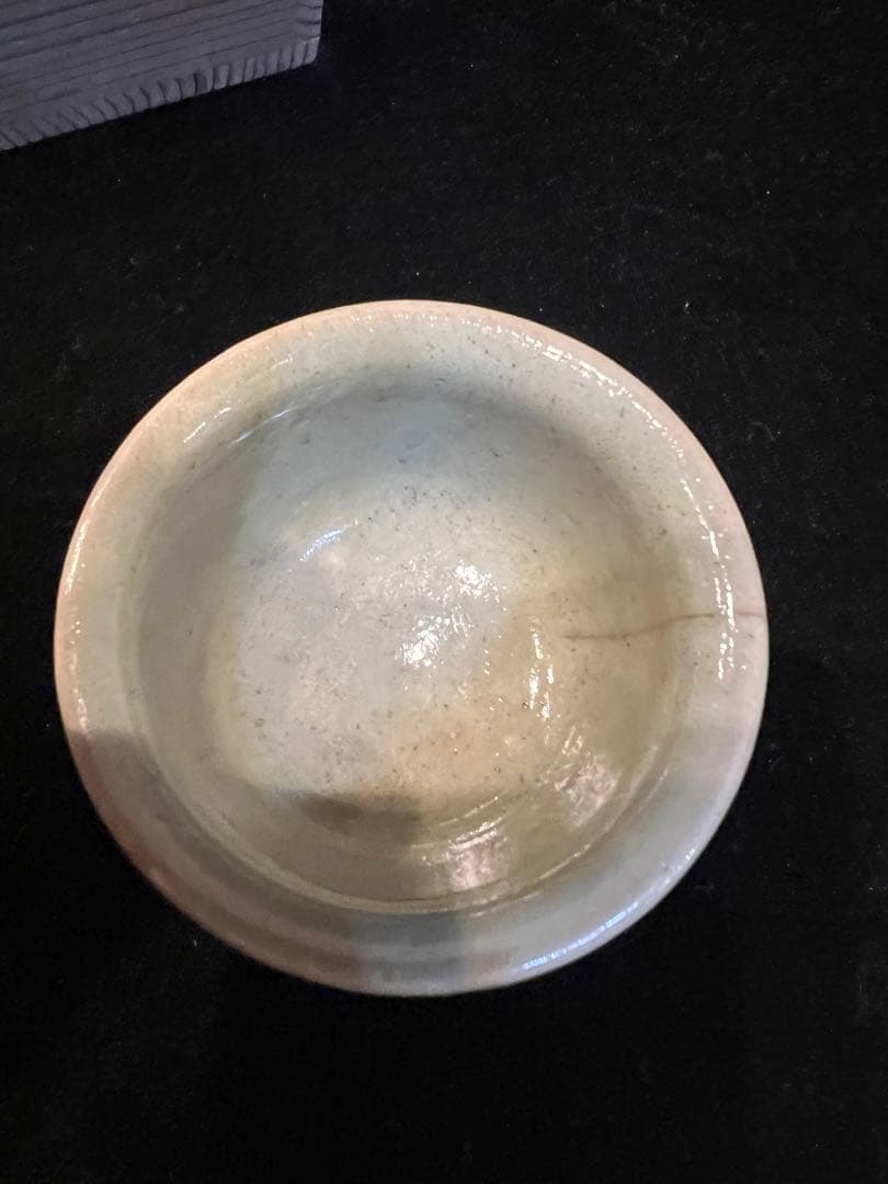 淡い緑色 高脚陶器ボウル 木箱付き