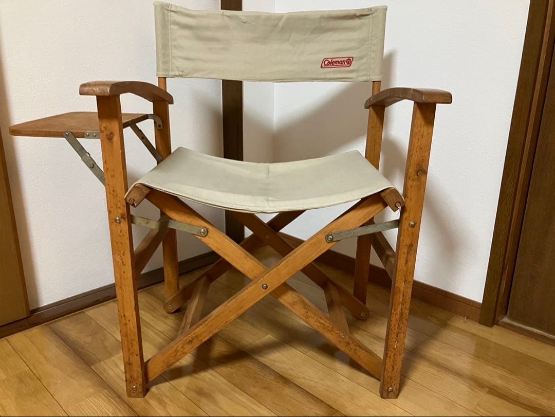 Coleman ウッドチェア　サイドテーブル付