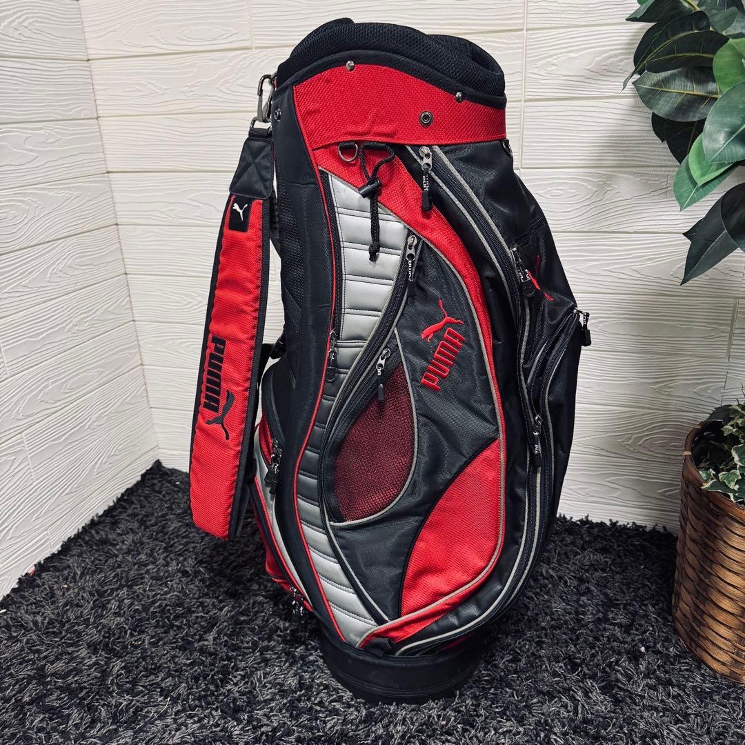 Puma プーマ　ゴルフキャディバッグ 黒/赤