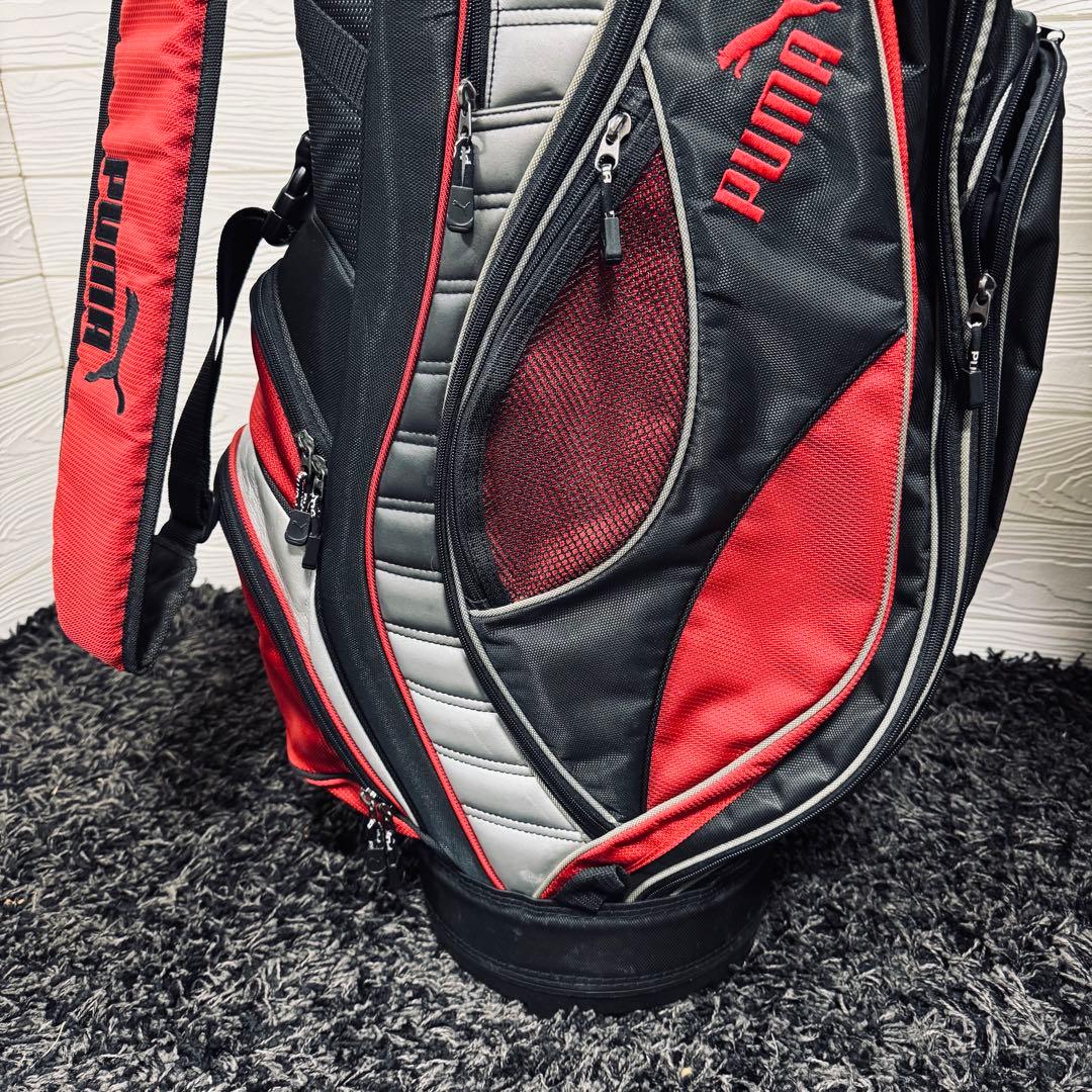 Puma プーマ　ゴルフキャディバッグ 黒/赤