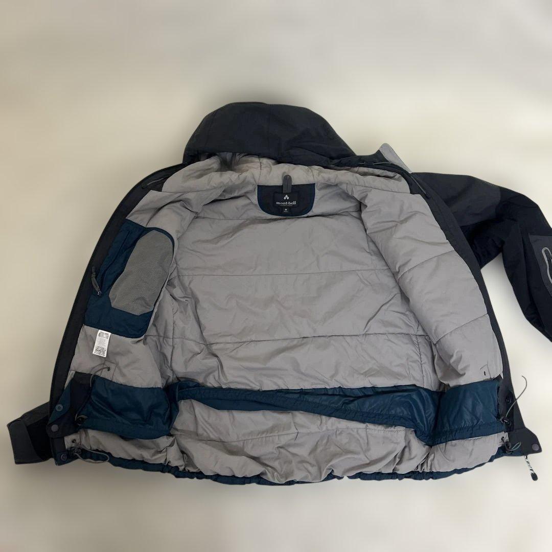 【美品】モンベル　スキーウエア　ダウンジャケット　Mサイズ　グレー　ブラック