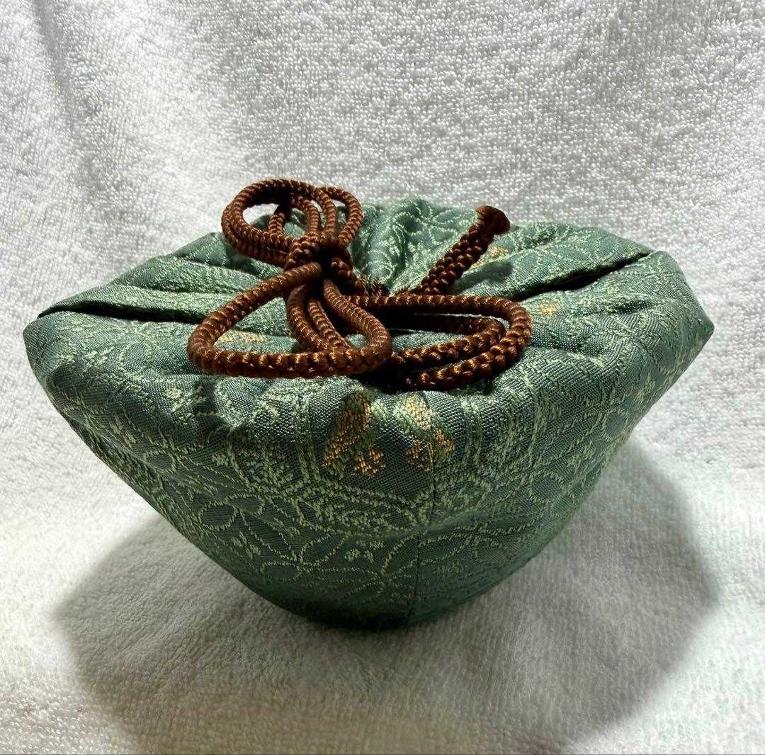 遠州流 茶道具 仕覆 茶碗用 紅心錦 緑 深緑 【匿名配送】