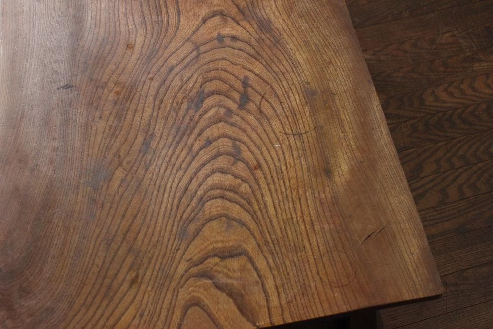 一枚板 古い欅材の木製座卓 花台文机店舗什器ちゃぶ台テーブル木製机古材無垢材昭和