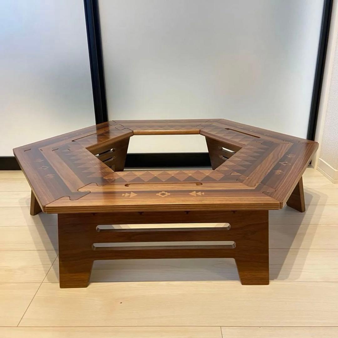 【美品】TheArth クル次郎ンドル ウォルナット／ざぁ〜す ヘキサテーブル