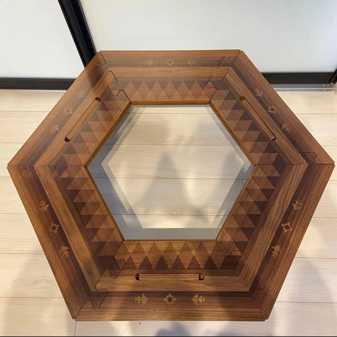 【美品】TheArth クル次郎ンドル ウォルナット／ざぁ〜す ヘキサテーブル