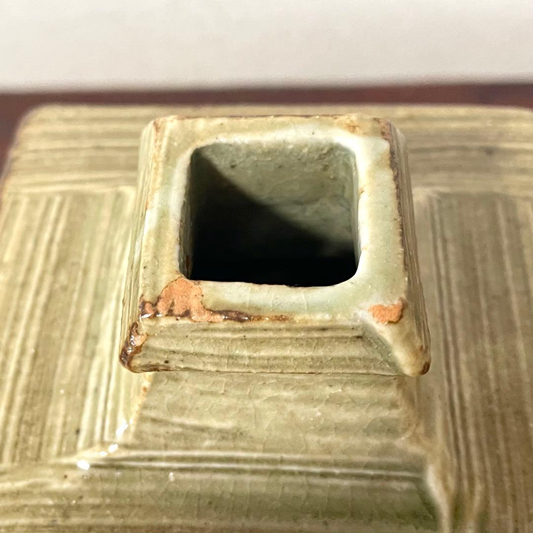 丸田正美 花入 二点まとめ 角瓶 灰釉 花瓶 徳利 黒牟田焼 辰砂 濱田庄司