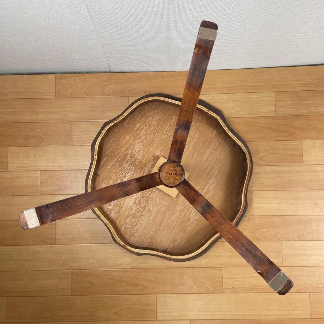 【良品】イタリア製 象嵌細工 猫脚 サイドテーブル アンティーク no.1