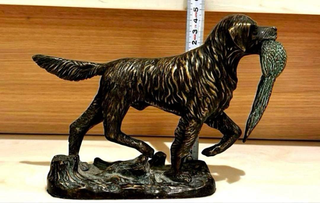 【平安時代蔵出し】ゴールデンリトリバー 犬 置物 骨董品 時代物K24 純金？