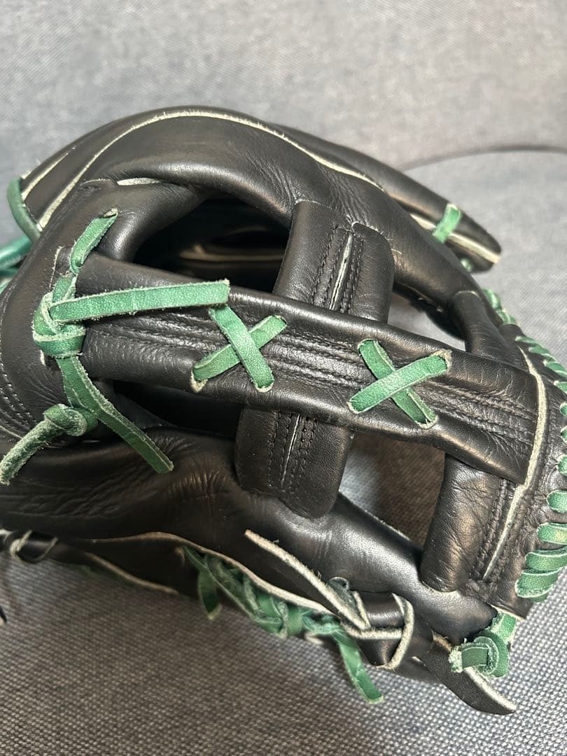 NIKE 硬式グローブ 黒/緑 Diamond Elite j 輝 中古 激シブ