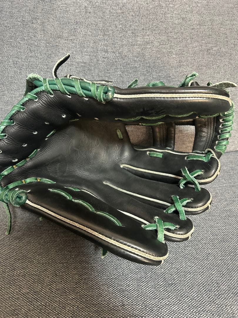 NIKE 硬式グローブ 黒/緑 Diamond Elite j 輝 中古 激シブ