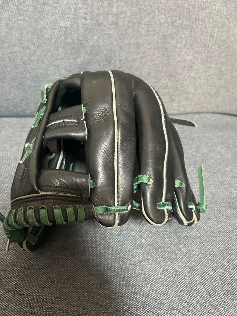 NIKE 硬式グローブ 黒/緑 Diamond Elite j 輝 中古 激シブ