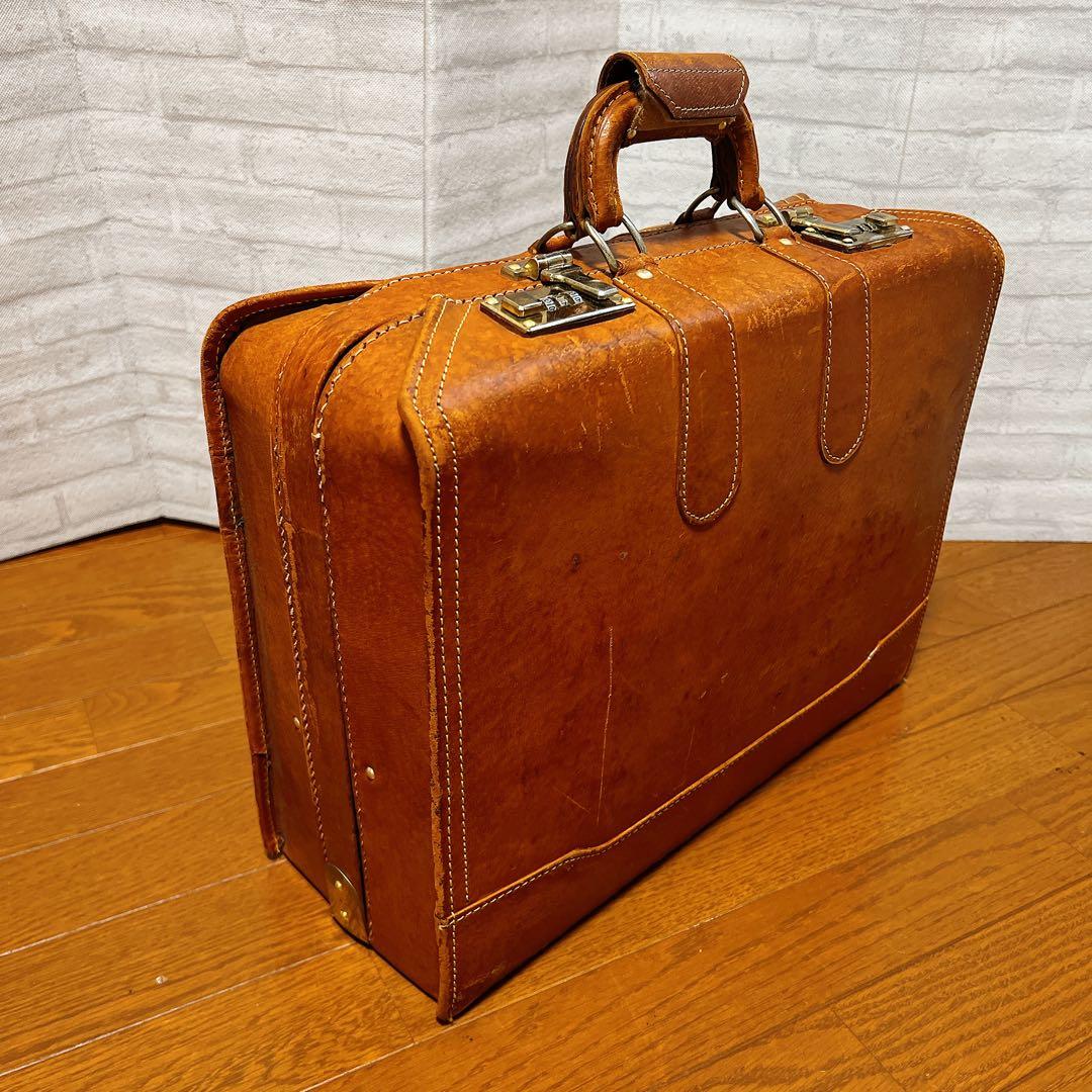 【革製】ヴィンテージ レザートランク 角型ドクターバッグ 大容量 アンティーク