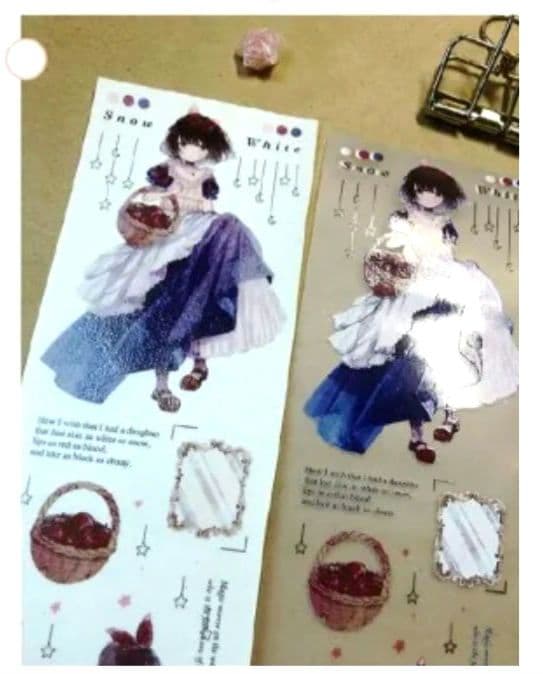 ✩のこり１✩J1080＃夢楽園(霧面PET)冷暖極切り売り海外人物マステ女の子