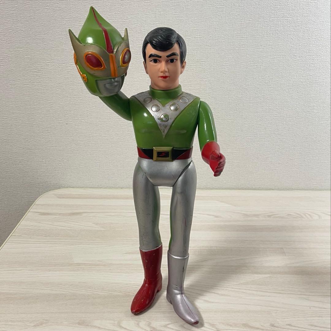 旧バンダイ ソフビ サンダーマスク フィギュア 東洋エージェンシー 面替え