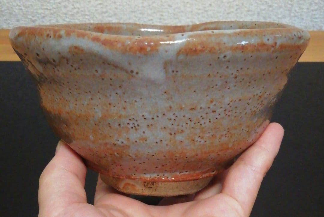 加藤十右衛門作　志野焼　鼠志野　茶碗　共箱　茶道具