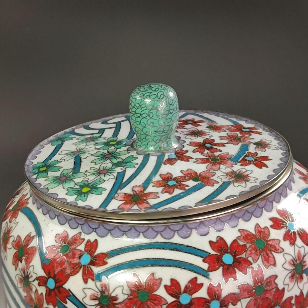 ウ249 水指『七宝　波桜尽くし紋　水指　木箱』茶道具