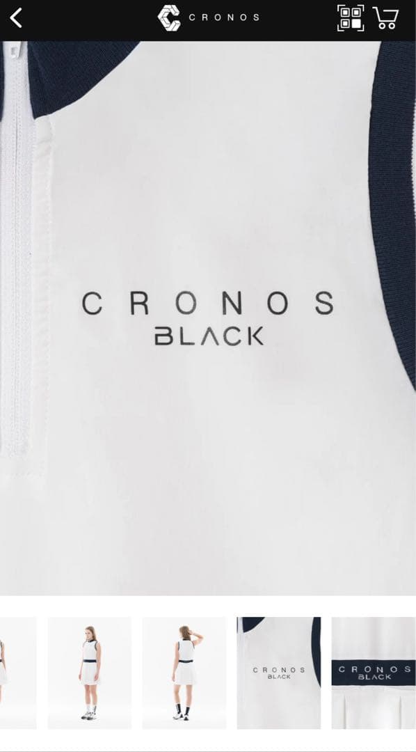 【ゆ】CRONOS レディースゴルフワンピース ホワイト/ネイビー新品