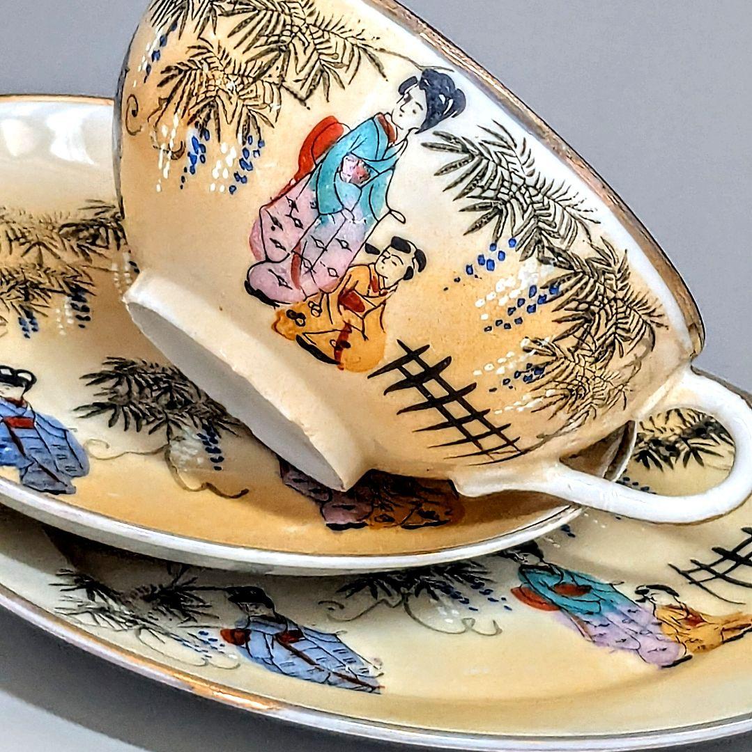 オールドニッポン 金彩白釉盛上装飾色絵風景紋様図 ＋オールドニッポン　銘 西田皿