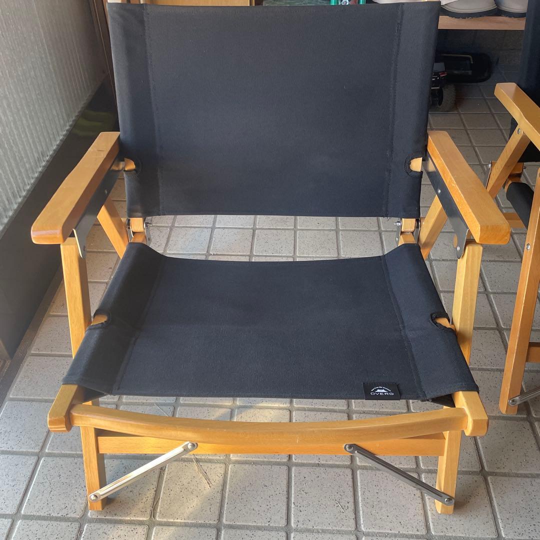 DVERGドベルグ折りたたみ式アウトドアチェア 2脚 黒 ブラック