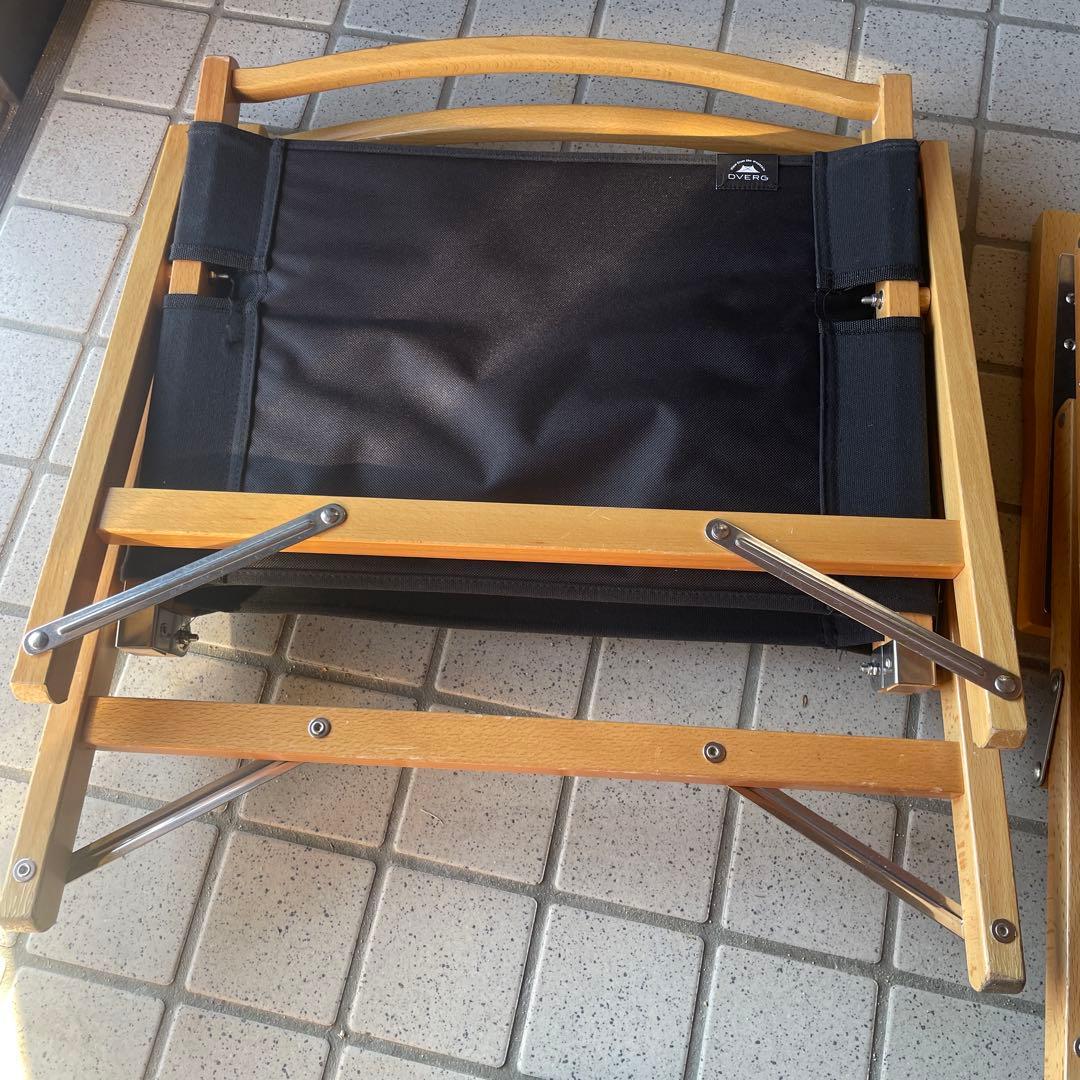 DVERGドベルグ折りたたみ式アウトドアチェア 2脚 黒 ブラック