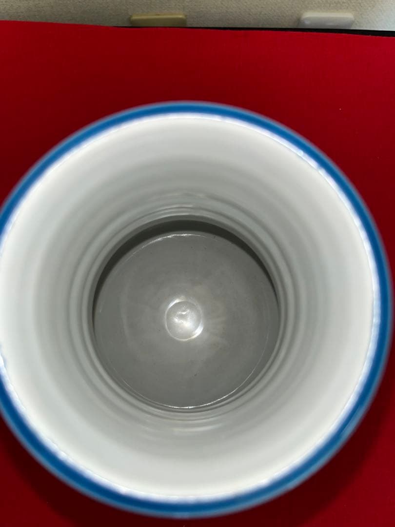 柳雨軒三代 人間国宝 徳田八十吉（正彦銘）碧明釉 花入 高さ約22cm T210