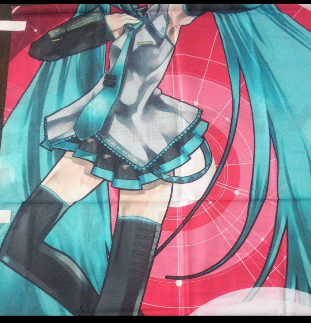 初音ミク 3Dポスター(水着、額縁入り)２枚セット+旗(壁掛けタペストリー)１枚