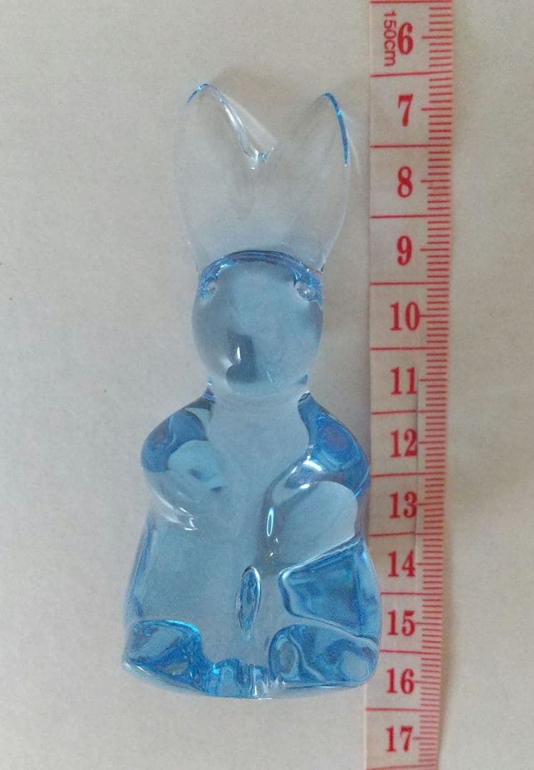 BACCARATバカラ　兎ウサギ　開運　ブルー系　置物　未使用　廃盤