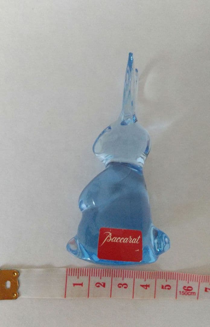 BACCARATバカラ　兎ウサギ　開運　ブルー系　置物　未使用　廃盤