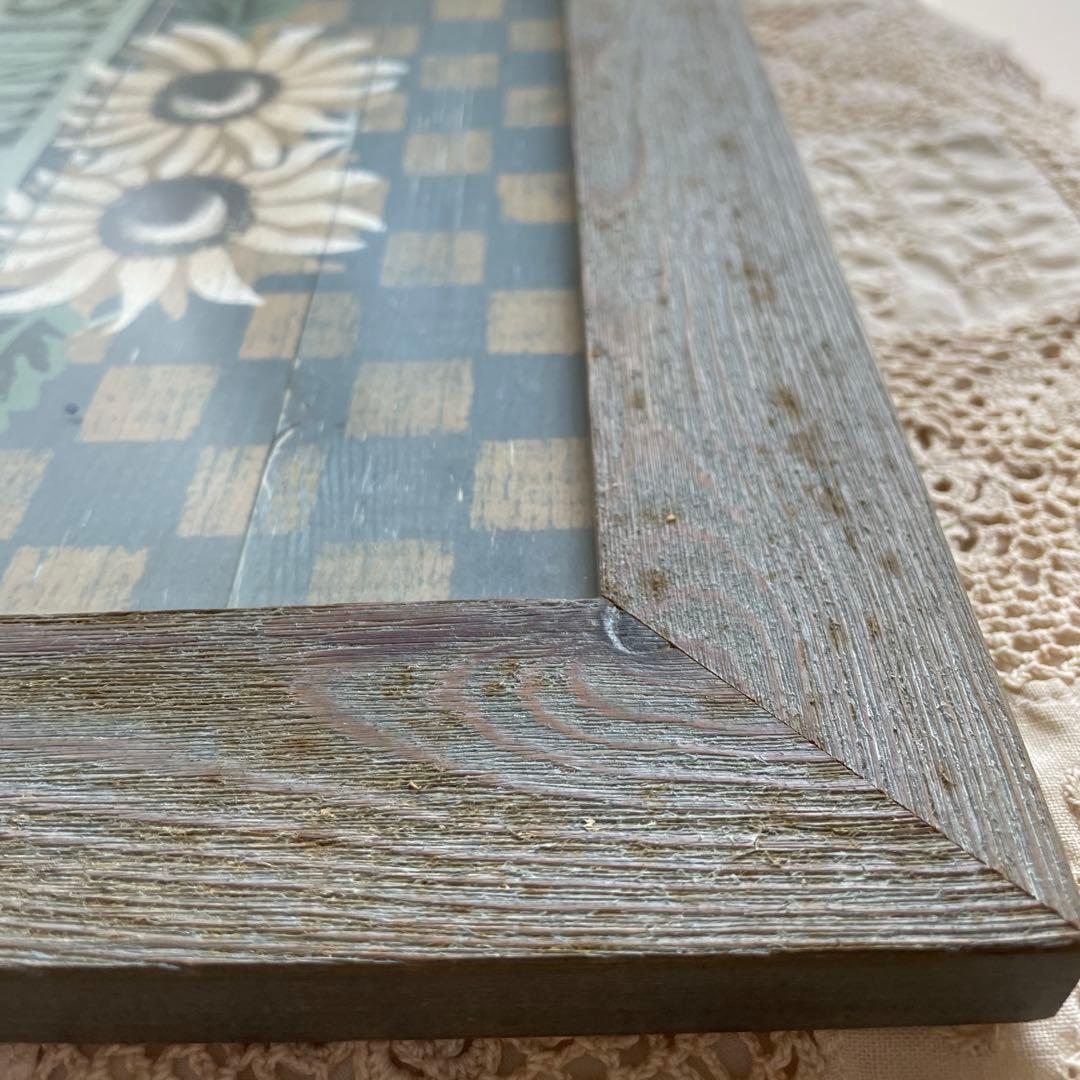 古いフランスの額 木製フレーム ひまわり