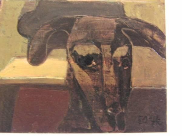 香月 泰男、鰹と犬、希少な画集より、版上刷サイン入、 新品高級額装付