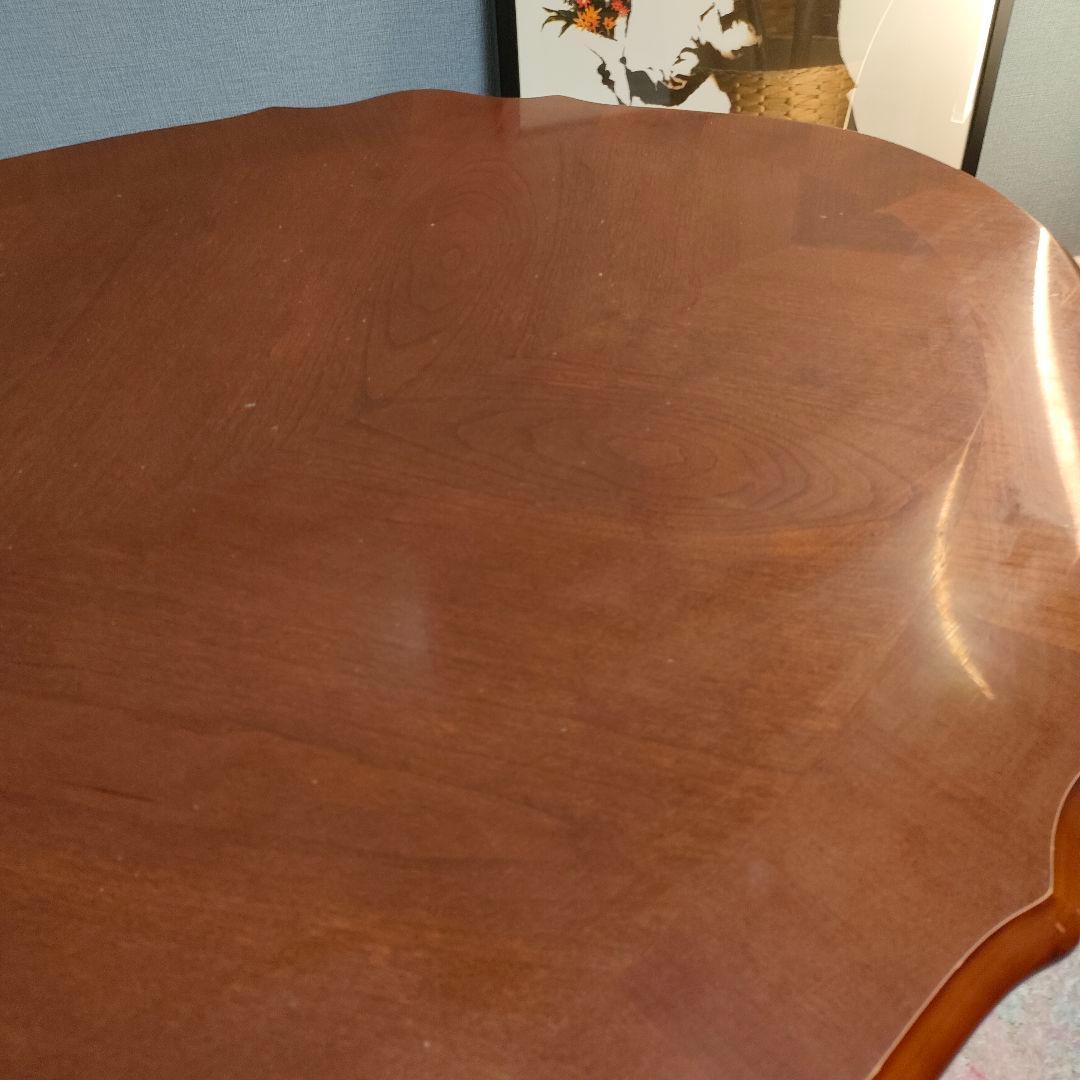 ロココ調 ローテーブル 猫脚 貝彫刻 オーバルテーブル