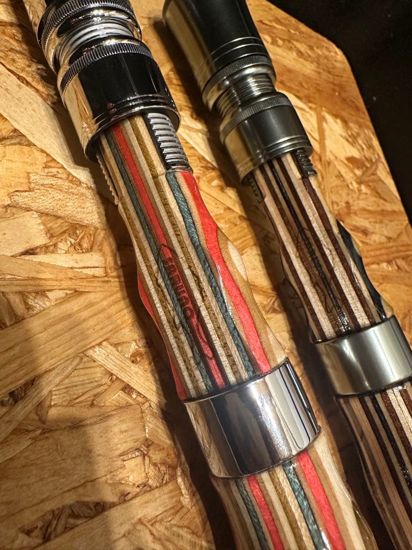 ハンドメイドグリップ　ブラックバストップウォーター 渓流釣りベイトフィネス