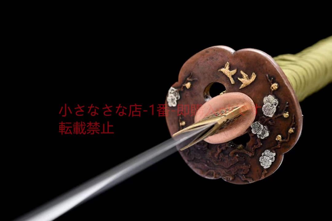 26寸地肌鋼焼刃武士刀『花鳥拵打刀』古兵器 武具 刀装具 日本刀 模造刀 居合刀