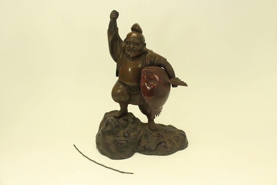 恵比寿 鯛釣 置物 吉祥 縁起物(ZE489)