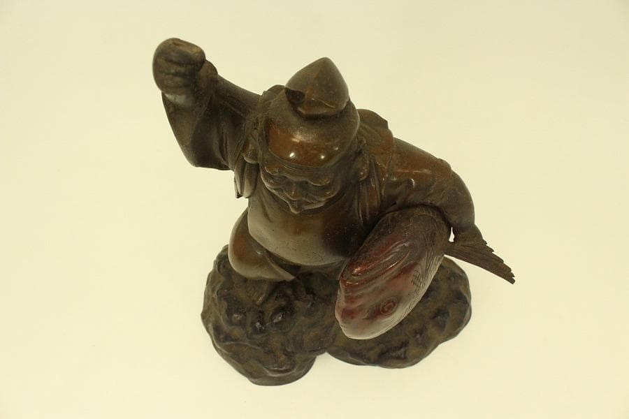 恵比寿 鯛釣 置物 吉祥 縁起物(ZE489)