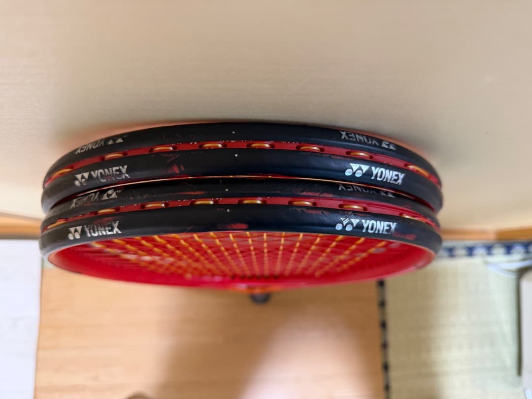 レッドオレンジ硬式テニスラケット2本セット