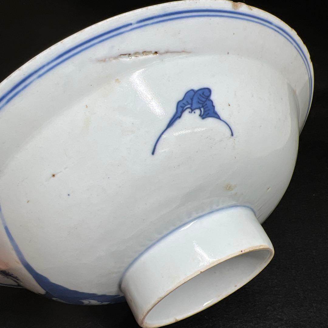 中国清時代　新渡青花人物画平鉢　口径約21㎝　東Y8-0106☆2Fトコオオ