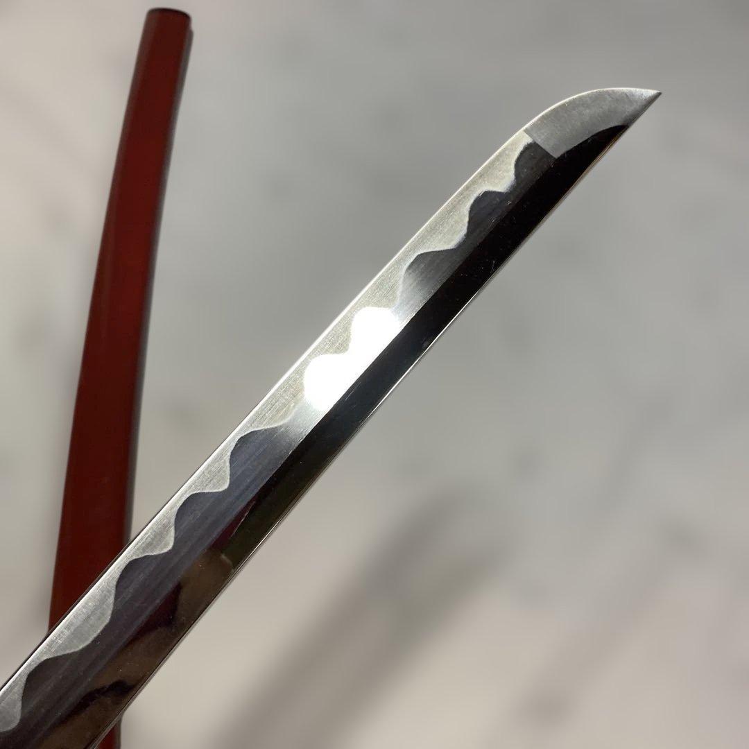 高級模造大刀 藤巻柄 竹笹図木瓜鍔 小豆色呂鞘