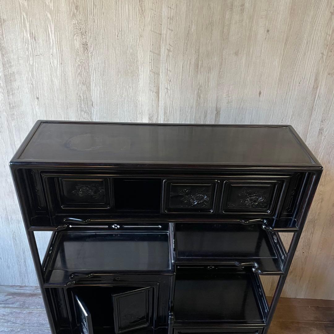 茶箪笥 水屋箪笥 飾り棚 茶棚　昭和レトロ 和製アンティーク 骨董 煎茶道具